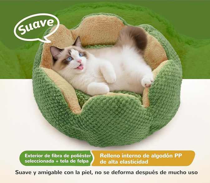 Cattus cama redonda afelpada para gatos